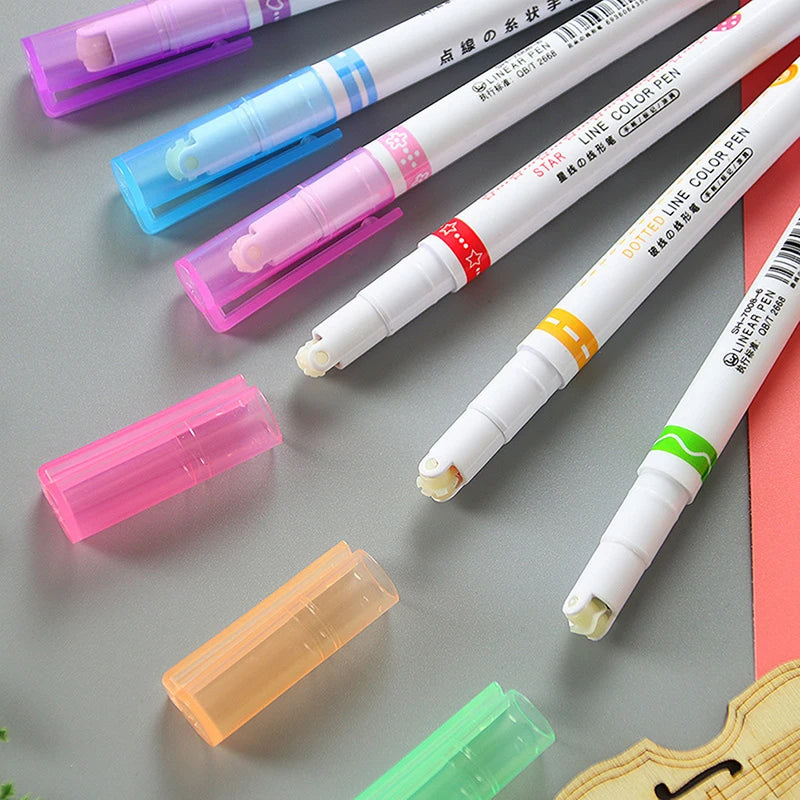 Flower Line Shaped Highlighter Pen